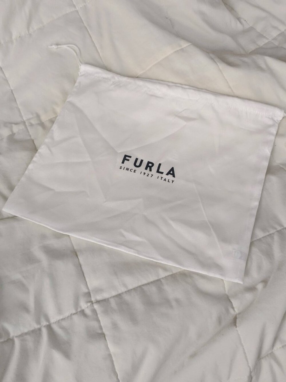Furla Dust Bags White Satin Interior Drawstring Protector Medium Size Available - Picture 3 of 8
